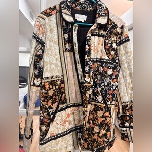 Anthropologie Black and Cream Quilted Jacket